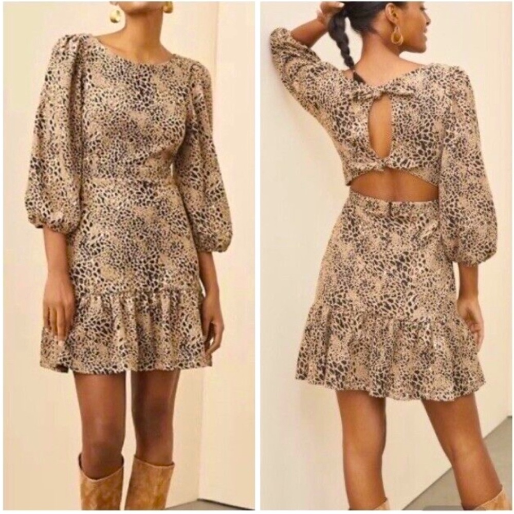 Maeve by Anthropologie. Leopard dress, perfect for fall/winter parties/events